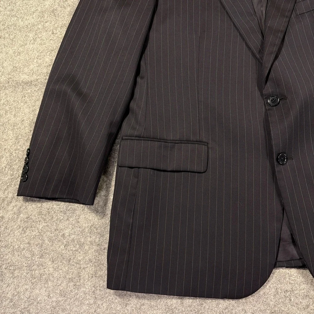 Brooks Brothers 1818 Madison Suit Jacket Mens 43R Navy Blue Pinstripe Two Button